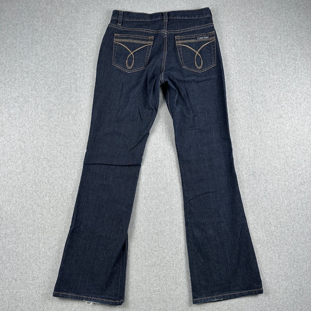 Calvin Klein Jeans Womens 27/4 Flare Dark Blue Stretch Denim